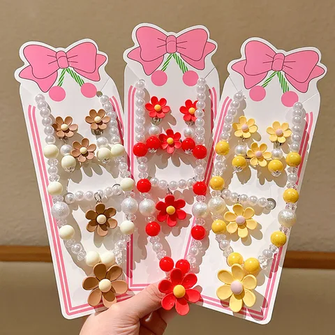 New Children's Flower Necklace Suit Girls