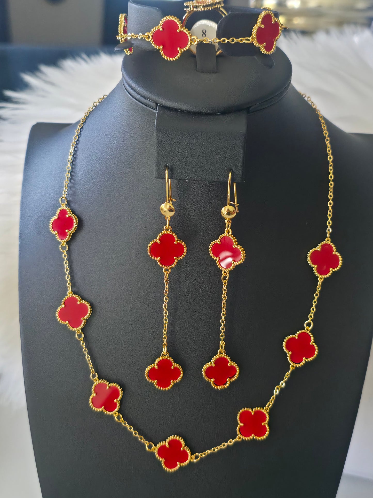 jewelry set 4 piece , clover